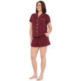Plum Peached Cotton Jersey Shortie Pyjama Set