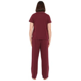 Plum Peached Cotton Jersey Short Sleeve Pyjama Set