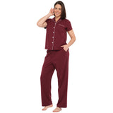 Plum Peached Cotton Jersey Short Sleeve Pyjama Set