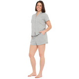 Grey Marle Peached Cotton Jersey Shortie Pyjama Set