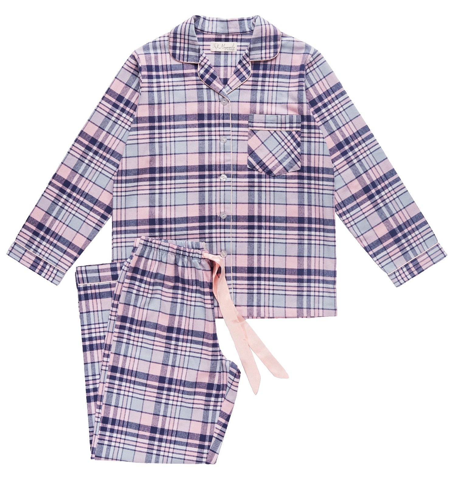 Women’s winter pyjama set Australia | Isabella Check Flannelette Cotton Pyjama Set | Magnolia Lounge Australia