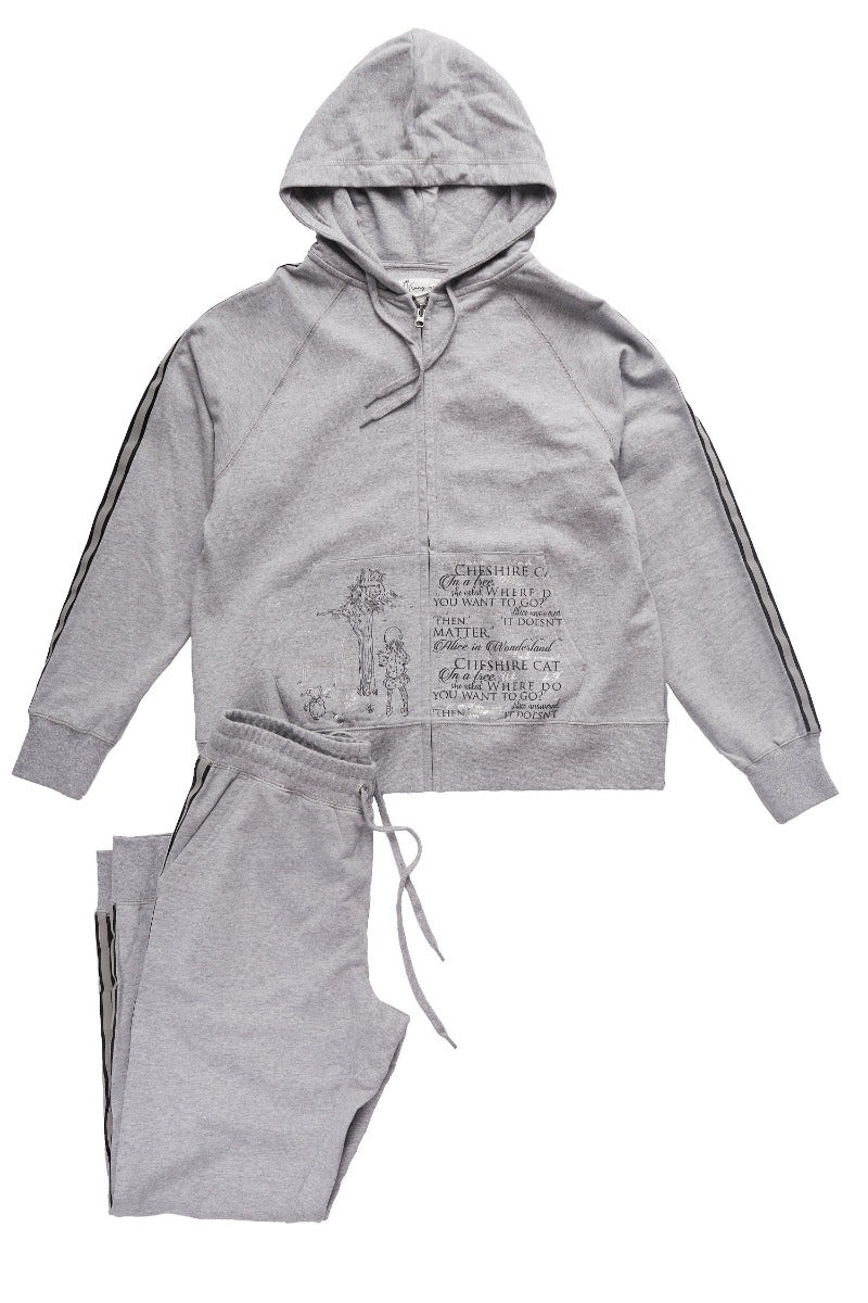 Alice In Wonderland Soft Cotton Fleece Hoodie with Track Pant Set Young Spirit