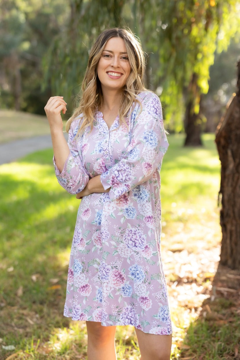 Ariana Floral Viscose Cotton Nightie Magnolia Lounge Australia
