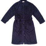 Navy Button Up Fleece Dressing Gown | Womens winter dressing gowns | Magnolia Lounge Australia