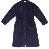 Navy Button Up Fleece Dressing Gown | Womens winter dressing gowns | Magnolia Lounge Australia