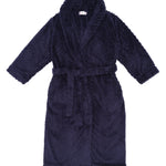 Navy Shawl Collar Fleece Dressing Gown | Womens Winter Dressing Gown | Magnolia Lounge Australia