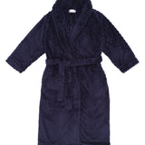 Navy Shawl Collar Fleece Dressing Gown | Womens Winter Dressing Gown | Magnolia Lounge Australia