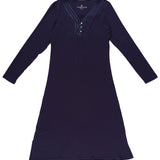 Night Sky Bamboo Elastane Henley Nightie | womens winter nightie | Magnolia Lounge Australia