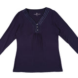 Night Sky Bamboo Elastane Henley Tee