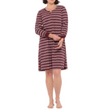 Nocturne Cotton Jersey Long Sleeve Henley Nightie