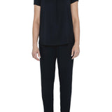 NOIR Bamboo Elastane Twist SS Tee & Tapered Pant Set