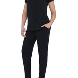 NOIR Bamboo Elastane Twist SS Tee & Tapered Pant Set
