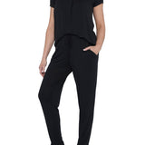NOIR Bamboo Elastane Twist SS Tee & Tapered Pant Set
