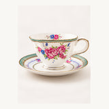 Fine Bone China Rose Teacup & Saucer Set of 4