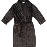 Starry Night Shawl Collar Velveteen Fleece Dressing Gown