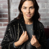 Starry Night Shawl Collar Fleece Dressing Gown | womens Winter Dressing gowns | Magnolia Lounge Australia