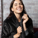 Starry Night Shawl Collar Fleece Dressing Gown | womens Winter Dressing gowns | Magnolia Lounge Australia
