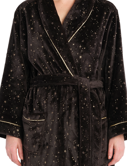 Starry Night Fleece Dressing Gown Women's Winter Dressing Gowns