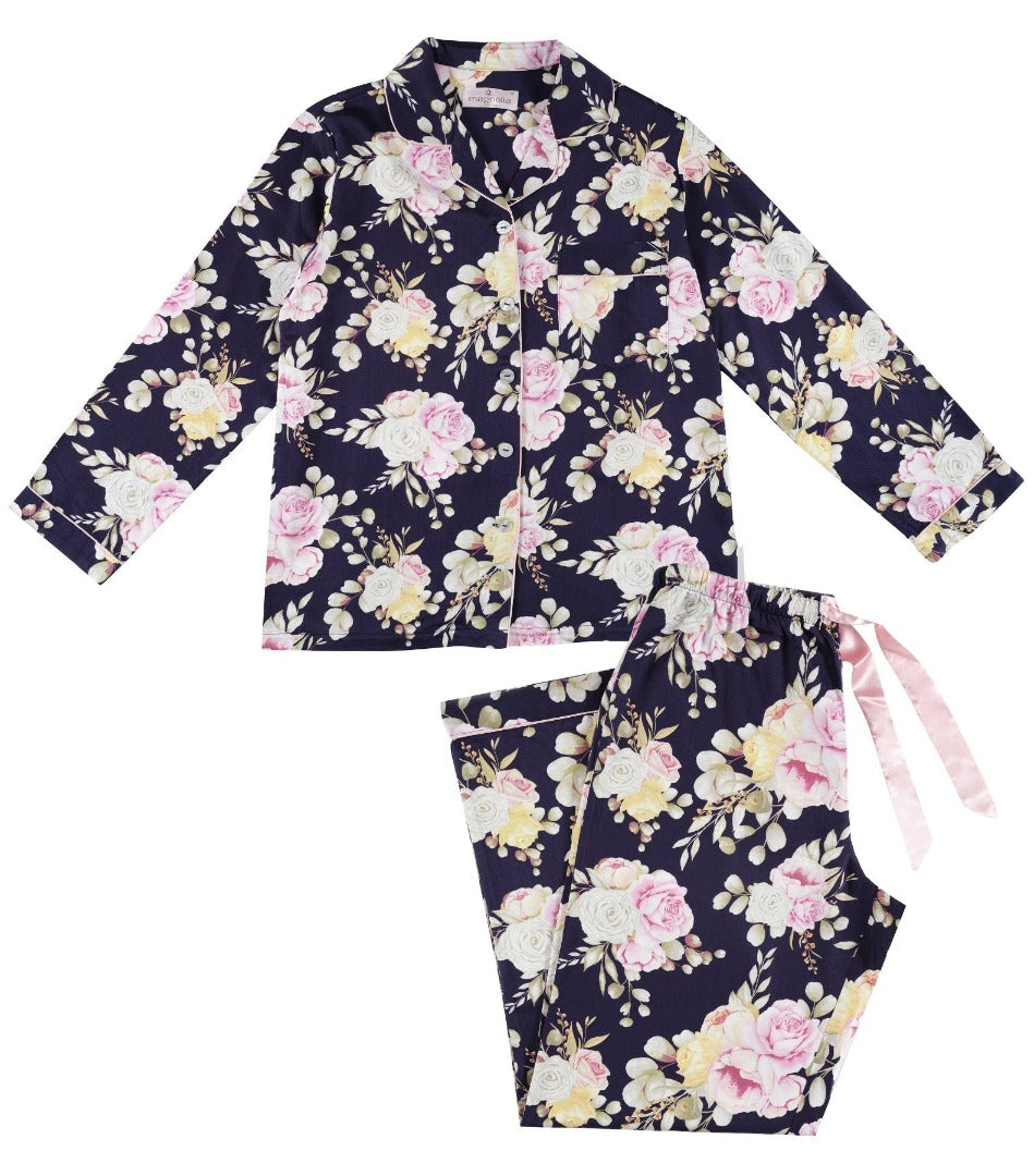 Twilight Floral Cotton Viscose Pyjama Set | Women's Winter Pyjamas | Magnolia Lounge Australia