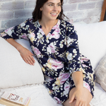 Twilight Floral Cotton Viscose Nightdress | Winter Nighties | Magnolia Lounge Australia