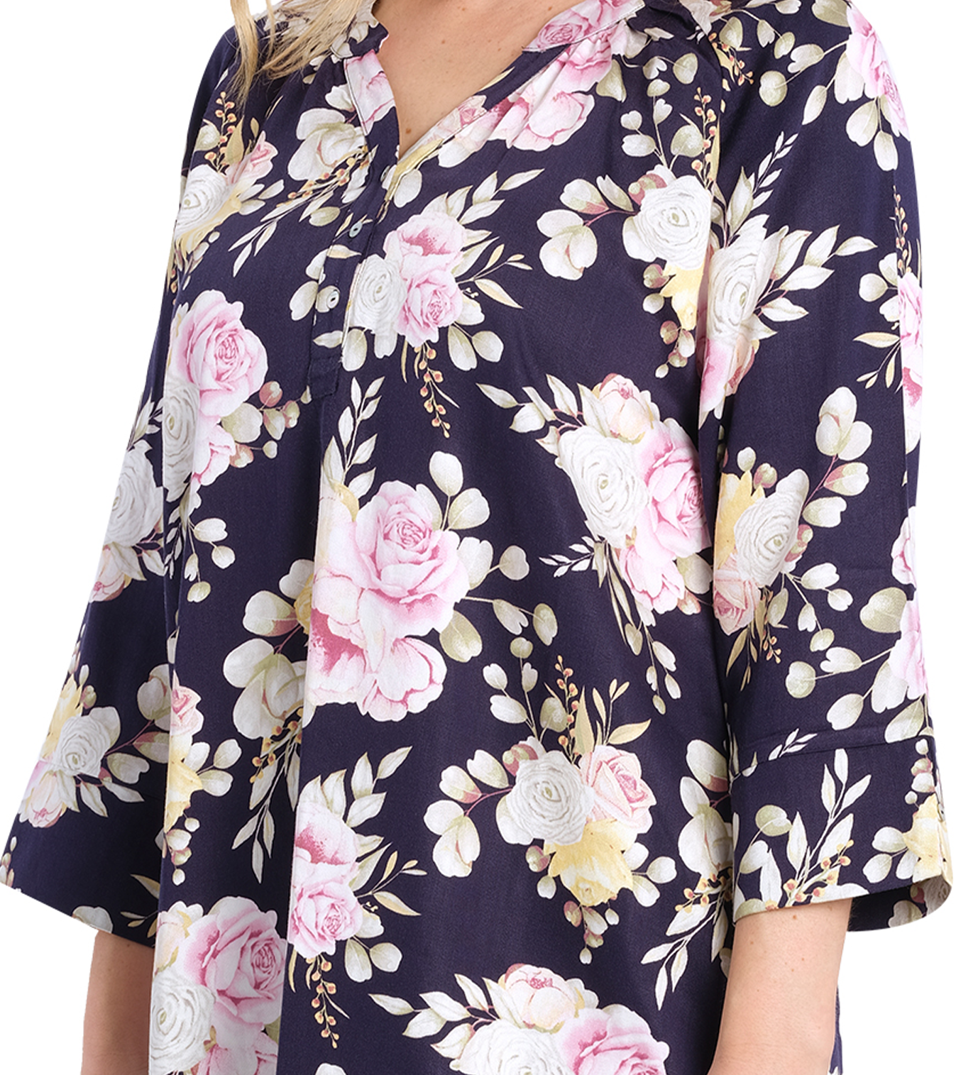 Twilight Floral Cotton Viscose Nightdress | Winter Nighties | Magnolia Lounge Australia