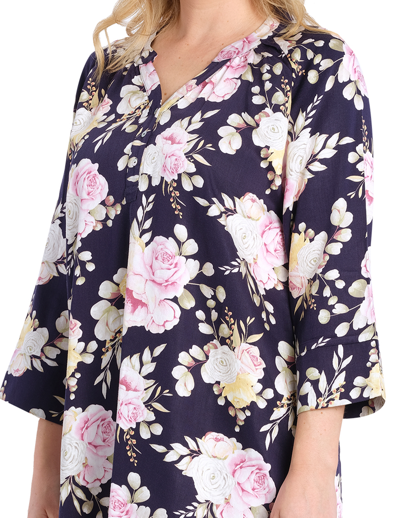 Twilight Floral Cotton Viscose Nightdress | Winter Nighties | Magnolia Lounge Australia