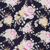Navy Henley Tee and Twilight Floral Viscose Cotton Pant Pyjama Set | Women's winter PJ Sets | magnolia Lounge Australia