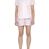 Valencia Stripe Cotton Shortie Pyjama Set
