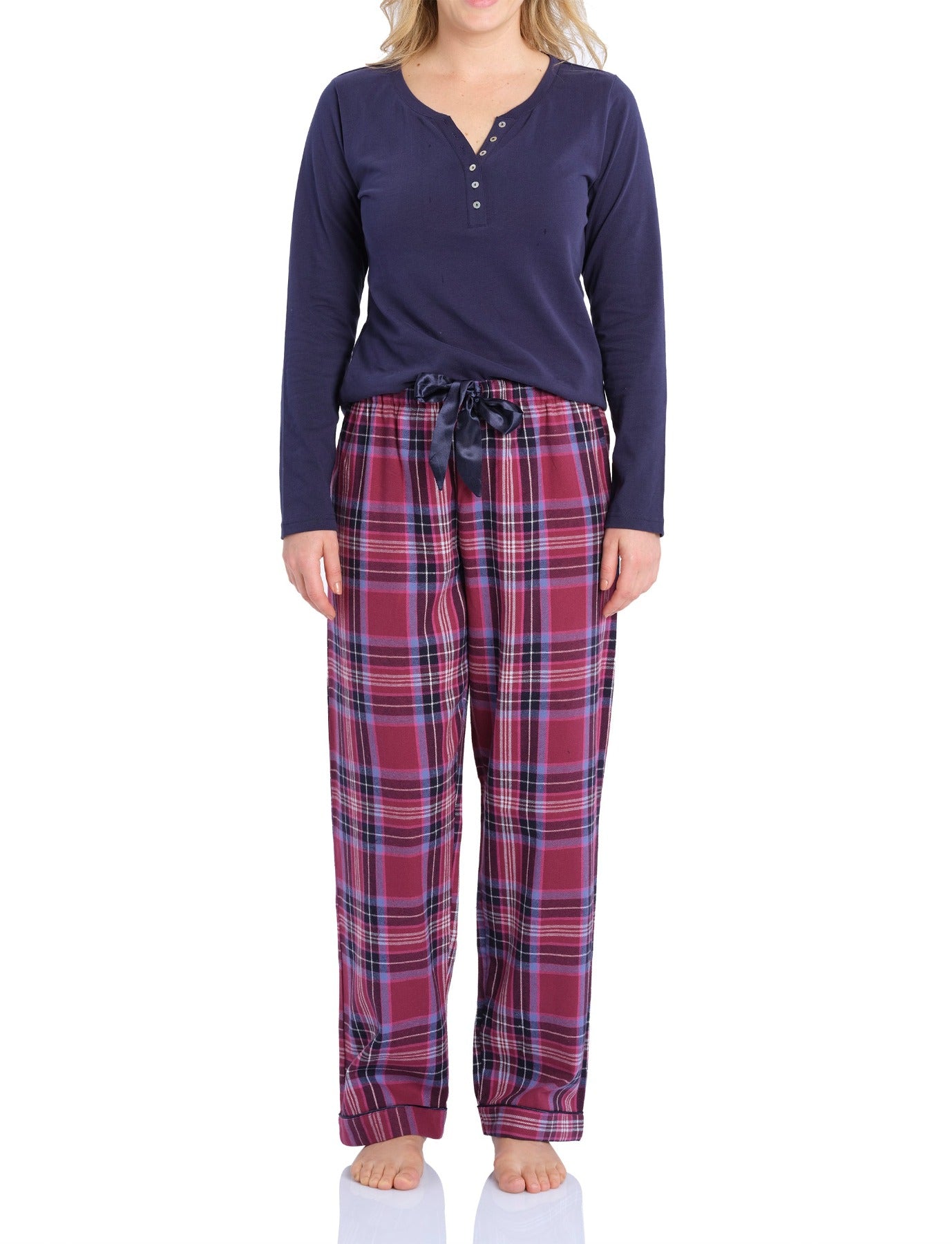 Dusk Check Flannelette Cotton Pyjama Pants | womens winter pyjama pants | Magnolia Lounge Australia