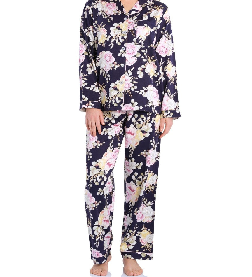 Twilight Floral Cotton Viscose Pyjama Set | Women's Winter Pyjamas | Magnolia Lounge Australia