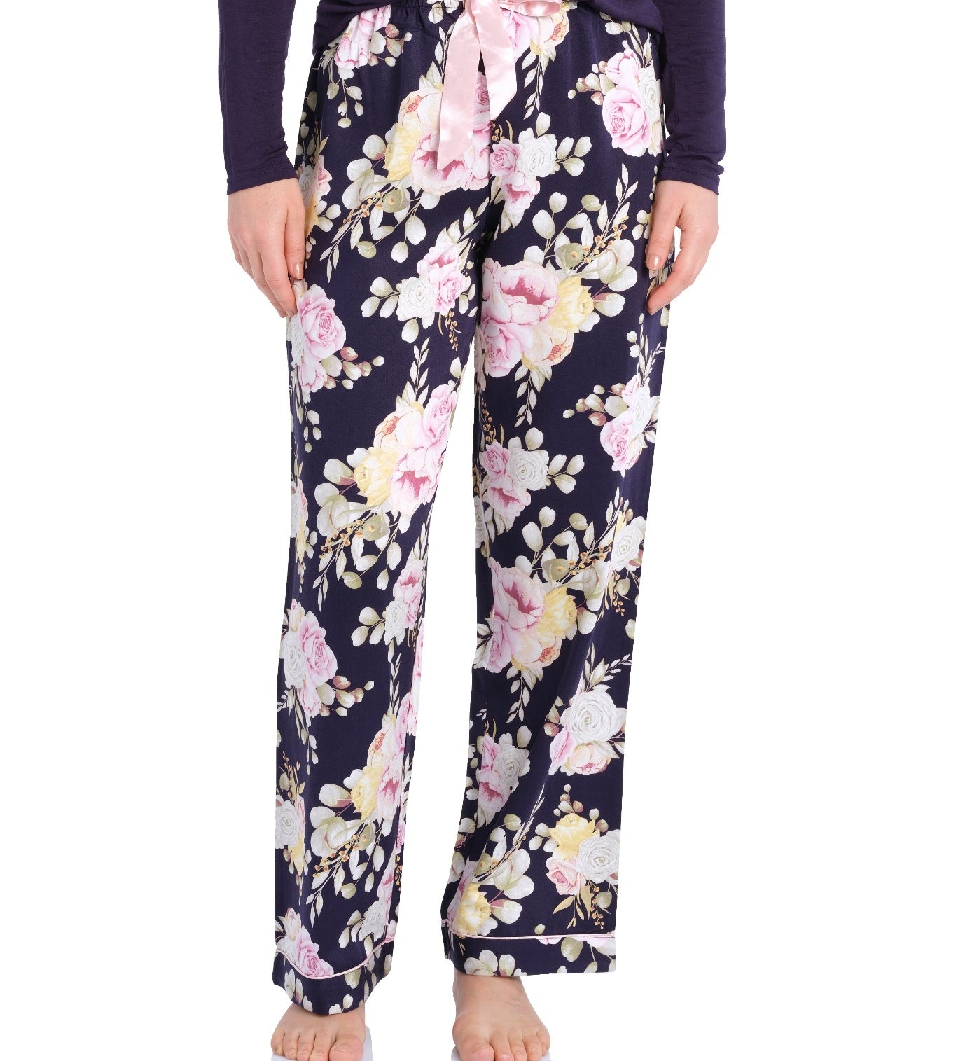 Twilight Floral Cotton Viscose Classic Pyjama Pant  | Women's Winter Pyjama Pants | Magnolia Lounge Australia