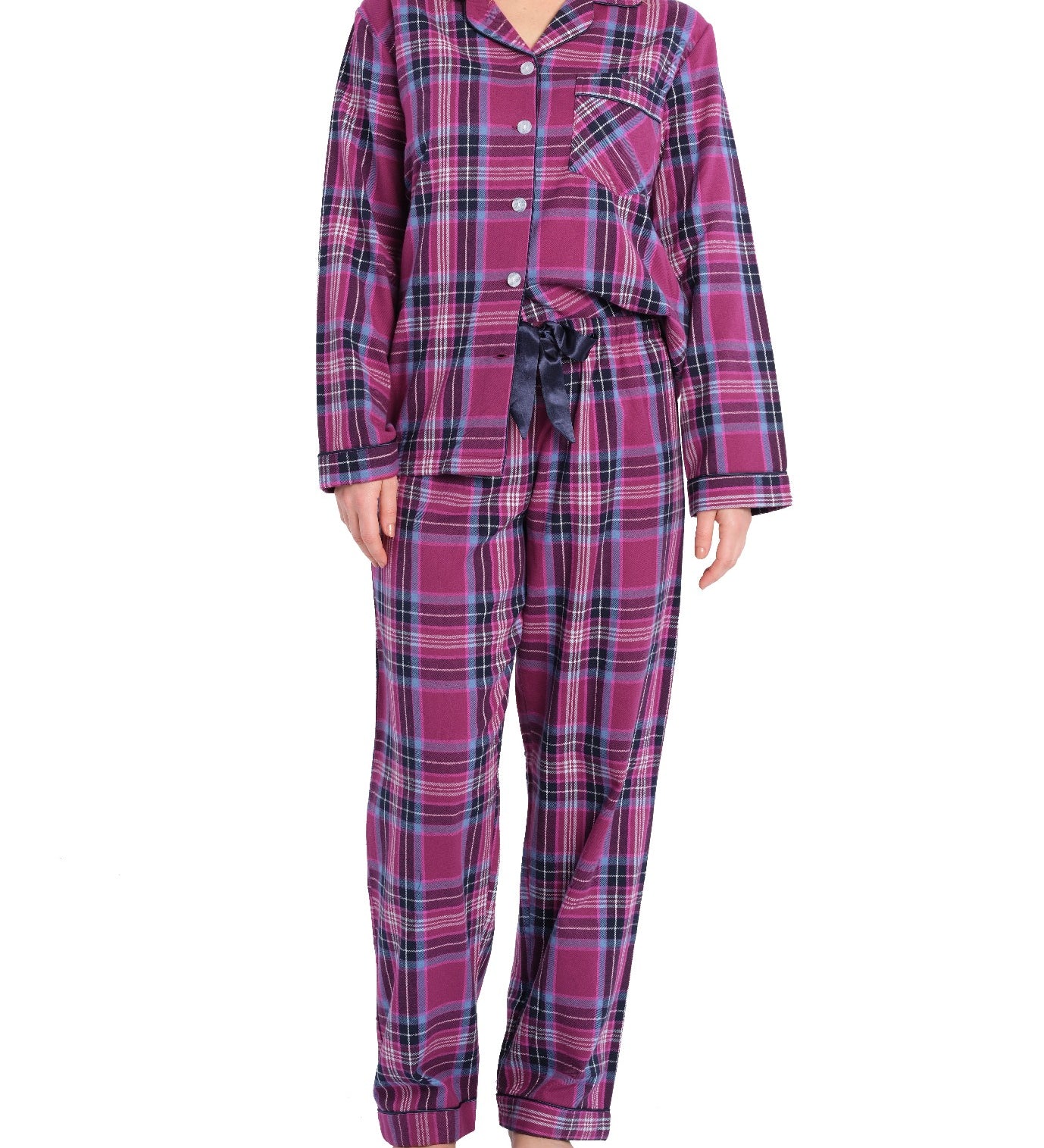 Dusk Check Flannelette Cotton Pyjama Set | women's winter pyjama set | Magnolia Lounge Australia