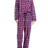 Dusk Check Flannelette Cotton Pyjama Set | women's winter pyjama set | Magnolia Lounge Australia