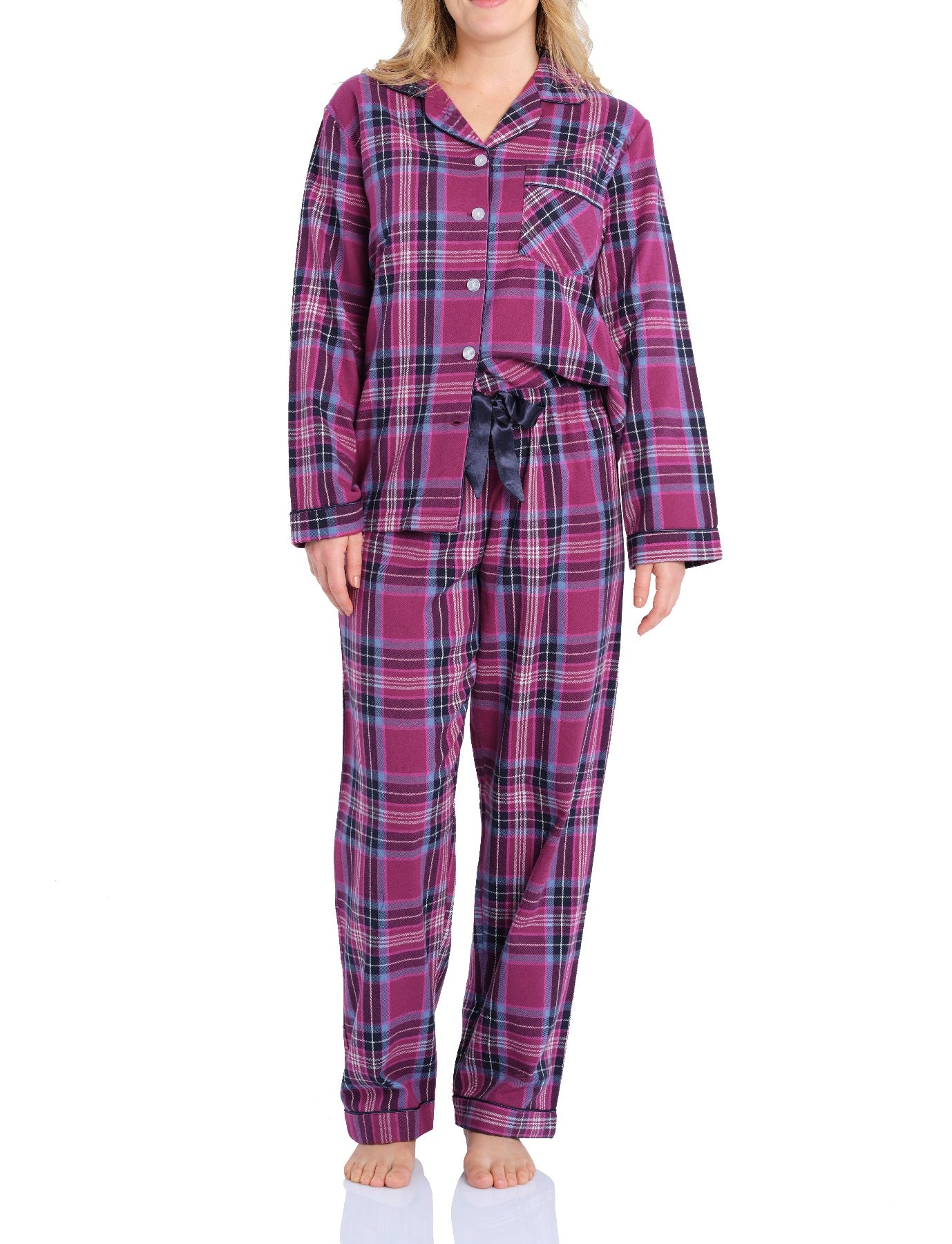 Dusk Check Flannelette Cotton Pyjama Set | women's winter pyjama set | Magnolia Lounge Australia