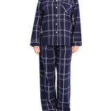Evening Check Flannelette Cotton Pyjama Set | womens winter pyjamas | Magnolia Lounge Australia