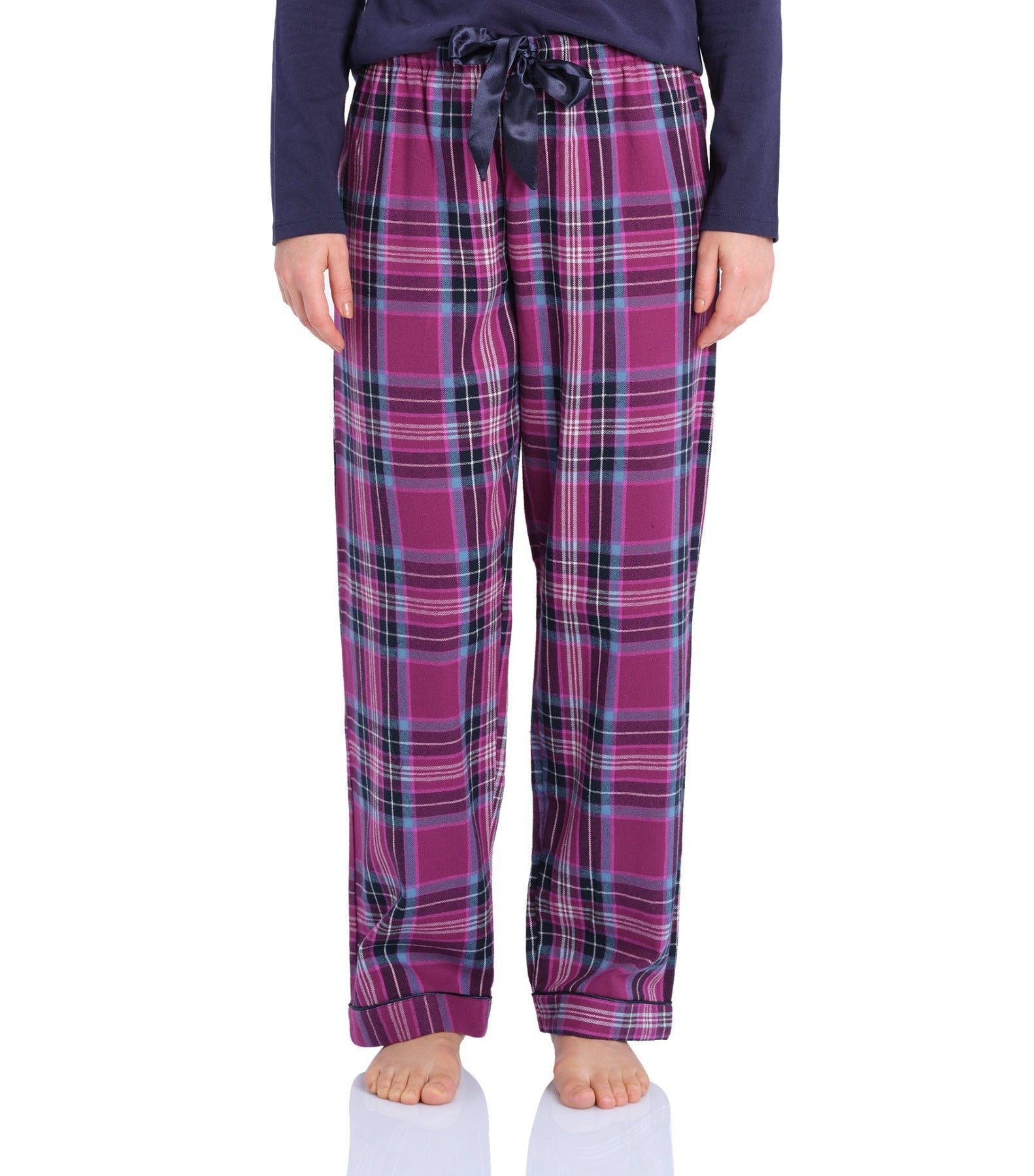 Dusk Check Flannelette Cotton Pyjama Pants | womens winter pyjama pants | Magnolia Lounge Australia