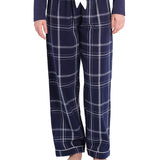 Navy Henley Top & Evening Check Flannelette Pants Pyjama Set | womens winter pyjamas | Magnolia Lounge Australia