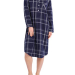 Evening Check Flannelette Cotton Midi Nightshirt | womens winter nightshirt | Magnolia Lounge Australia