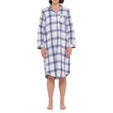 Blue Horizon Flannelette Cotton Midi Nightshirt