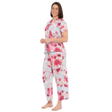 Tranquil Floral Viscose Cropped ⅞ Pyjama Set