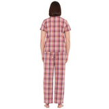 Sunset Gingham Cotton Seersucker Cropped ⅞ Pyjama Set