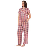 Sunset Gingham Cotton Seersucker Cropped ⅞ Pyjama Set