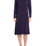 Night Sky Bamboo Elastane Henley Nightie | womens winter nightie | Magnolia Lounge Australia