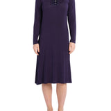 Night Sky Bamboo Elastane Henley Nightie | womens winter nightie | Magnolia Lounge Australia