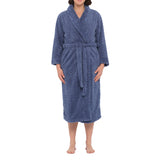Denim Shawl Collar Lux Sherpa Fleece Dressing Gown