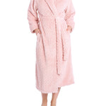 Dusty Pink Shawl Collar Fleece Dressing Gown | womens winter dressing gown | magnolia lounge australia