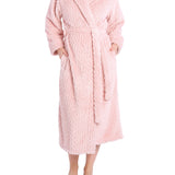 Dusty Pink Shawl Collar Fleece Dressing Gown | womens winter dressing gown | magnolia lounge australia