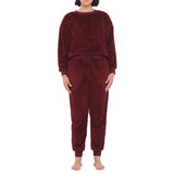 Burgundy Lux Sherpa Fleece Lounge Set