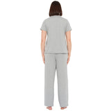 Grey Marle Peached Cotton Jersey Short Sleeve Pyjama Set