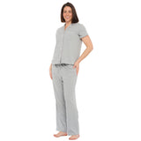 Grey Marle Peached Cotton Jersey Short Sleeve Pyjama Set
